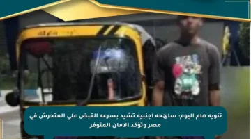 تنويه هام اليوم: سائحة أجنبية تشيد بسرعة القبض على المتحرش في مصر وتؤكد الأمان المتوفر